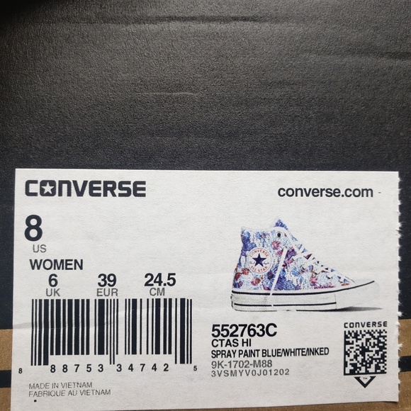 Converse Spray Paint Blue White Inked High Tops - Picture 6 of 6